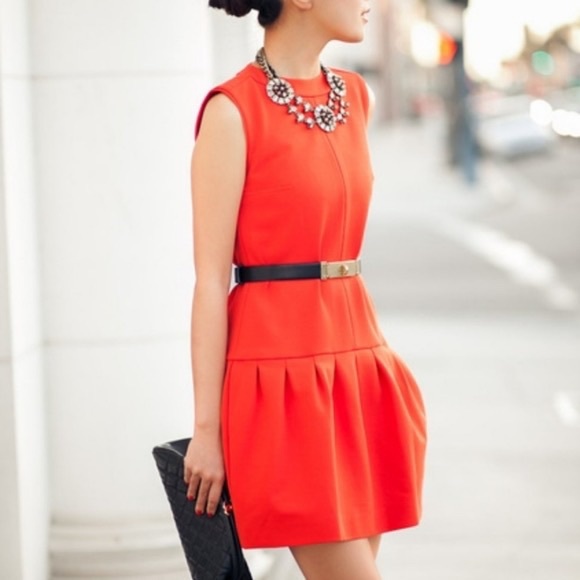 Diane von Furstenberg Maeryn Drop Waist Dress Burnt Orange - Picture 8 of 11